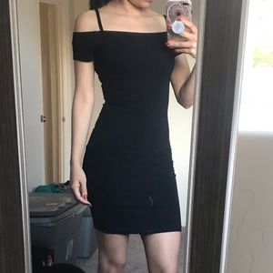 Express Black Strapless Mini Dress